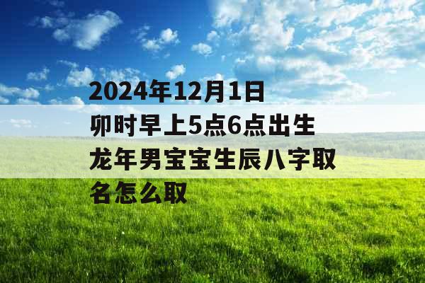 2024年12月1日卯时早上5点6点出生龙年男宝宝生辰八字取名怎么取
