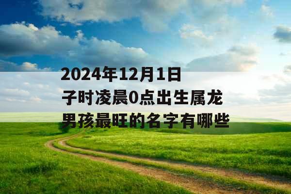 2024年12月1日子时凌晨0点出生属龙男孩最旺的名字有哪些