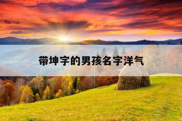 带坤字的男孩名字洋气 带坤字的男孩名字洋气