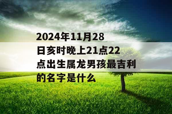 2024年11月28日亥时晚上21点22点出生属龙男孩最吉利的名字是什么 2024年11月28日亥时晚上21点22点出生属龙男孩最吉利的名字是什么