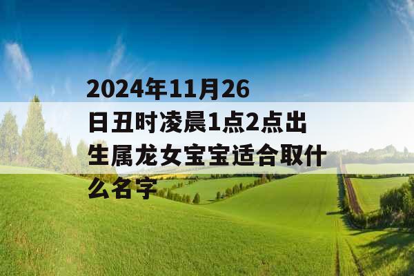 2024年11月26日丑时凌晨1点2点出生属龙女宝宝适合取什么名字 2024年11月26日丑时凌晨1点2点出生属龙女宝宝适合取什么名字