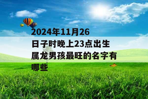 2024年11月26日子时晚上23点出生属龙男孩最旺的名字有哪些