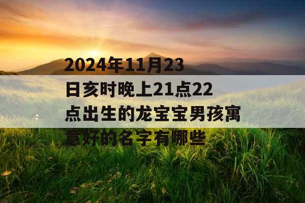 2024年11月23日亥时晚上21点22点出生的龙宝宝男孩寓意好的名字有哪些 2024年11月23日亥时晚上21点22点出生的龙宝宝男孩寓意好的名字有哪些