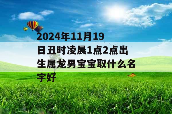 2024年11月19日丑时凌晨1点2点出生属龙男宝宝取什么名字好 2024年11月19日丑时凌晨1点2点出生属龙男宝宝取什么名字好