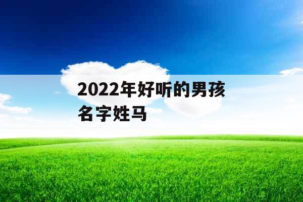 2022年好听的男孩名字姓马