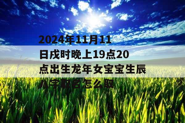 2024年11月11日戌时晚上19点20点出生龙年女宝宝生辰八字取名怎么取 2024年11月11日戌时晚上19点20点出生龙年女宝宝生辰八字取名怎么取