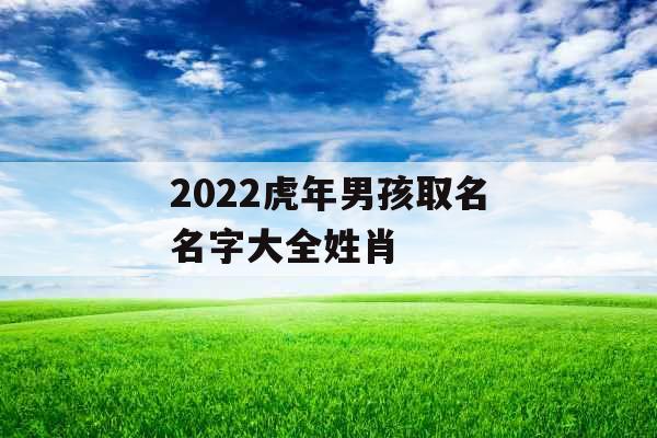2022虎年男孩取名名字大全姓肖 2022虎年男孩取名名字大全姓肖