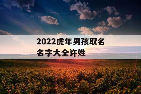 2022虎年男孩取名名字大全许姓 2022虎年男孩取名名字大全许姓