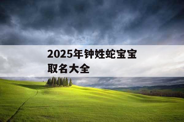 2025年钟姓蛇宝宝取名大全