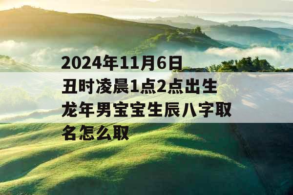 2024年11月6日丑时凌晨1点2点出生龙年男宝宝生辰八字取名怎么取 2024年11月6日丑时凌晨1点2点出生龙年男宝宝生辰八字取名怎么取