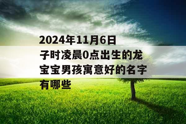 2024年11月6日子时凌晨0点出生的龙宝宝男孩寓意好的名字有哪些 2024年11月6日子时凌晨0点出生的龙宝宝男孩寓意好的名字有哪些
