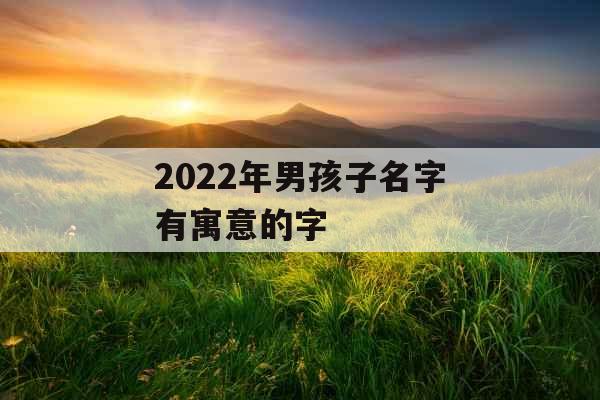 2022年男孩子名字有寓意的字