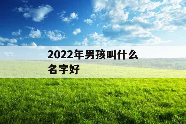 2022年男孩叫什么名字好