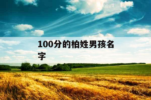 100分的柏姓男孩名字