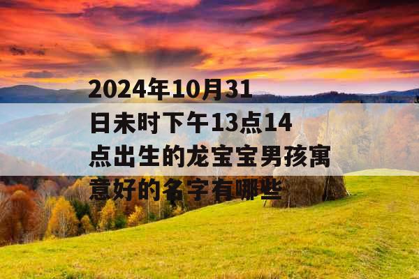 2024年10月31日未时下午13点14点出生的龙宝宝男孩寓意好的名字有哪些 2024年10月31日未时下午13点14点出生的龙宝宝男孩寓意好的名字有哪些