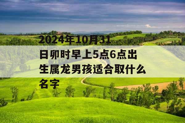 2024年10月31日卯时早上5点6点出生属龙男孩适合取什么名字