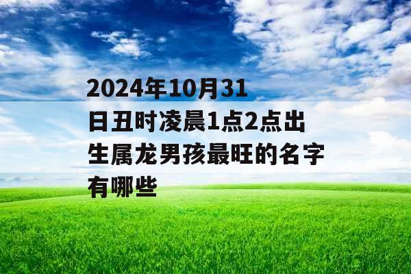 2024年10月31日丑时凌晨1点2点出生属龙男孩最旺的名字有哪些