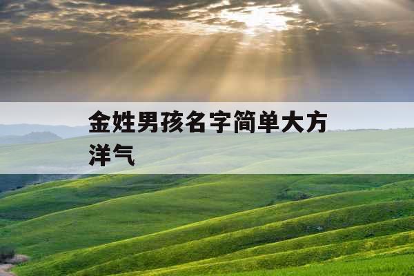 金姓男孩名字简单大方洋气