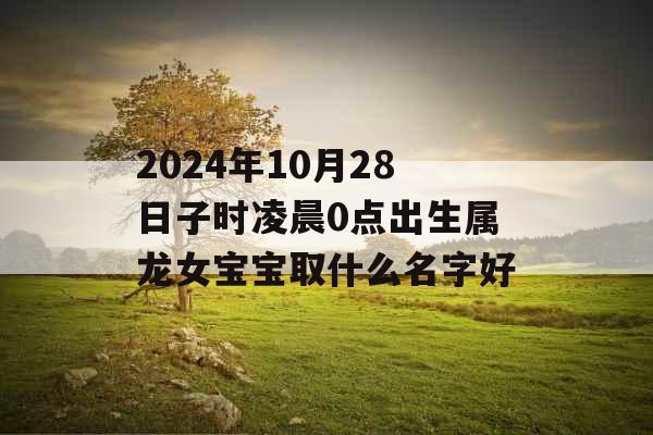 2024年10月28日子时凌晨0点出生属龙女宝宝取什么名字好 2024年10月28日子时凌晨0点出生属龙女宝宝取什么名字好