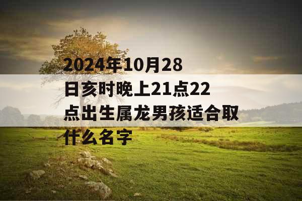 2024年10月28日亥时晚上21点22点出生属龙男孩适合取什么名字 2024年10月28日亥时晚上21点22点出生属龙男孩适合取什么名字