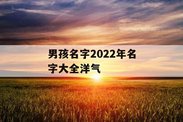 男孩名字2022年名字大全洋气