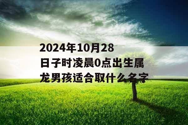 2024年10月28日子时凌晨0点出生属龙男孩适合取什么名字 2024年10月28日子时凌晨0点出生属龙男孩适合取什么名字