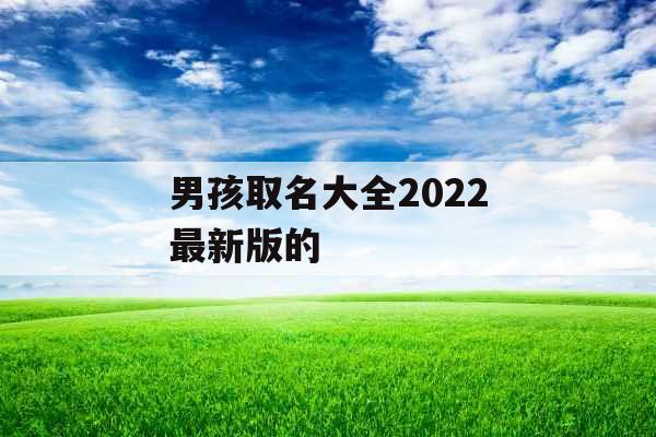 男孩取名大全2022最新版的 男孩取名大全2022最新版的