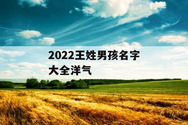 2022王姓男孩名字大全洋气