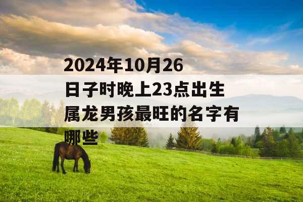 2024年10月26日子时晚上23点出生属龙男孩最旺的名字有哪些 2024年10月26日子时晚上23点出生属龙男孩最旺的名字有哪些