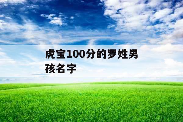 虎宝100分的罗姓男孩名字 虎宝100分的罗姓男孩名字