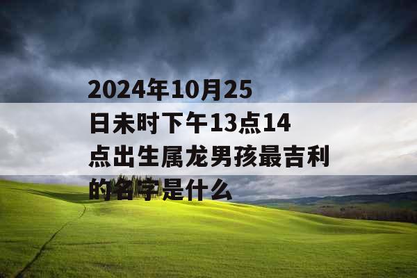 2024年10月25日未时下午13点14点出生属龙男孩最吉利的名字是什么 2024年10月25日未时下午13点14点出生属龙男孩最吉利的名字是什么