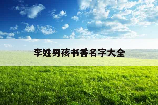李姓男孩书香名字大全