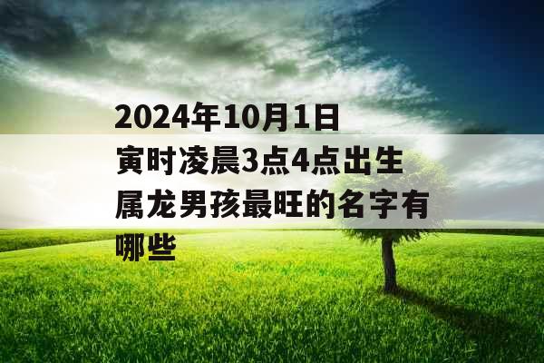 2024年10月1日寅时凌晨3点4点出生属龙男孩最旺的名字有哪些