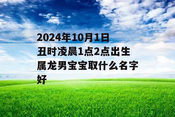 2024年10月1日丑时凌晨1点2点出生属龙男宝宝取什么名字好