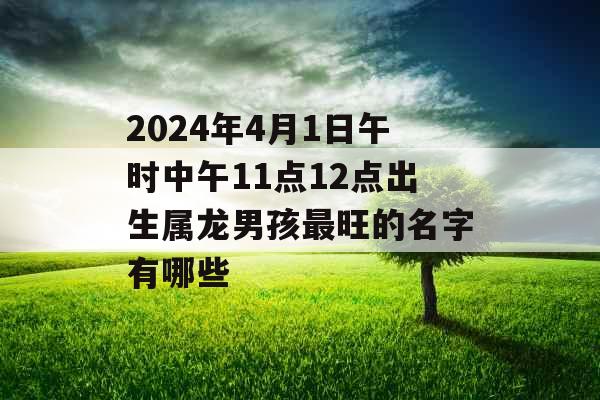 2024年4月1日午时中午11点12点出生属龙男孩最旺的名字有哪些