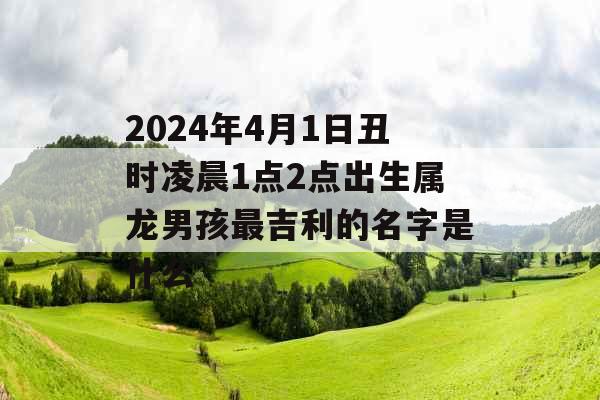 2024年4月1日丑时凌晨1点2点出生属龙男孩最吉利的名字是什么