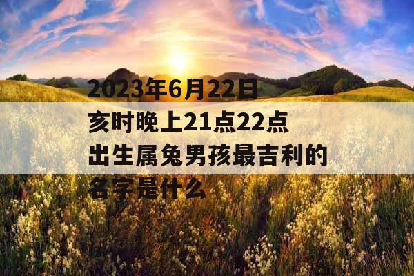 2023年6月22日亥时晚上21点22点出生属兔男孩最吉利的名字是什么 2023年6月22日亥时晚上21点22点出生属兔男孩最吉利的名字是什么