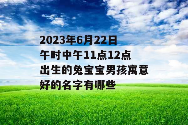 2023年6月22日午时中午11点12点出生的兔宝宝男孩寓意好的名字有哪些 2023年6月22日午时中午11点12点出生的兔宝宝男孩寓意好的名字有哪些