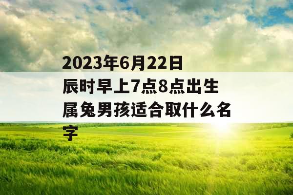 2023年6月22日辰时早上7点8点出生属兔男孩适合取什么名字