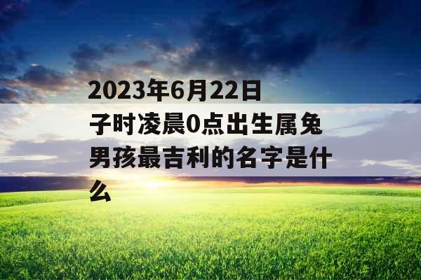 2023年6月22日子时凌晨0点出生属兔男孩最吉利的名字是什么