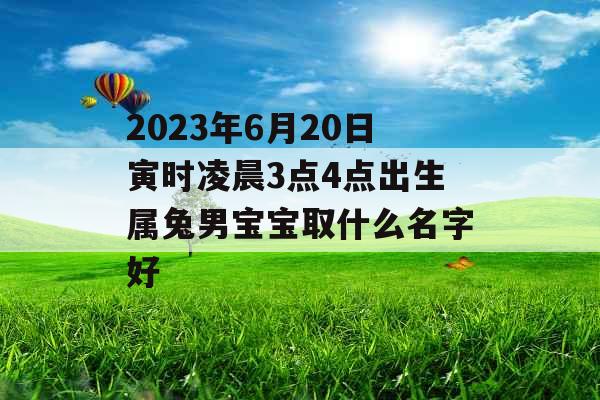 2023年6月20日寅时凌晨3点4点出生属兔男宝宝取什么名字好 2023年6月20日寅时凌晨3点4点出生属兔男宝宝取什么名字好