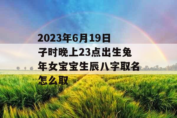 2023年6月19日子时晚上23点出生兔年女宝宝生辰八字取名怎么取 2023年6月19日子时晚上23点出生兔年女宝宝生辰八字取名怎么取