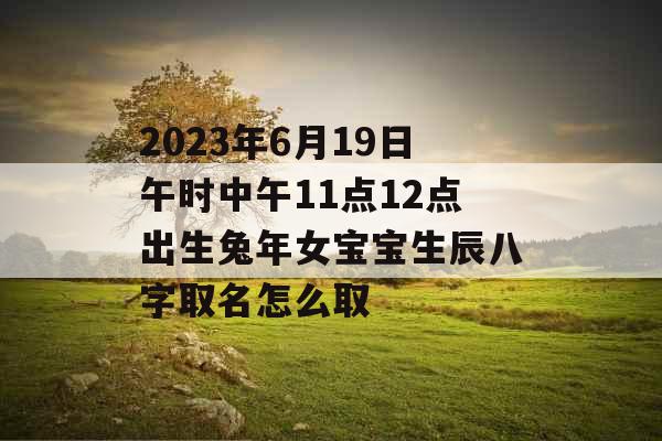 2023年6月19日午时中午11点12点出生兔年女宝宝生辰八字取名怎么取 2023年6月19日午时中午11点12点出生兔年女宝宝生辰八字取名怎么取