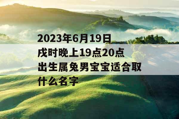 2023年6月19日戌时晚上19点20点出生属兔男宝宝适合取什么名字 2023年6月19日戌时晚上19点20点出生属兔男宝宝适合取什么名字