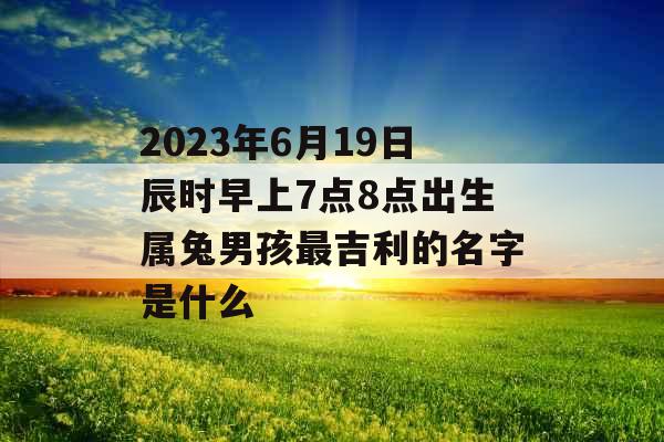 2023年6月19日辰时早上7点8点出生属兔男孩最吉利的名字是什么 2023年6月19日辰时早上7点8点出生属兔男孩最吉利的名字是什么