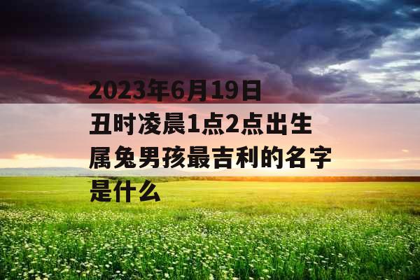 2023年6月19日丑时凌晨1点2点出生属兔男孩最吉利的名字是什么