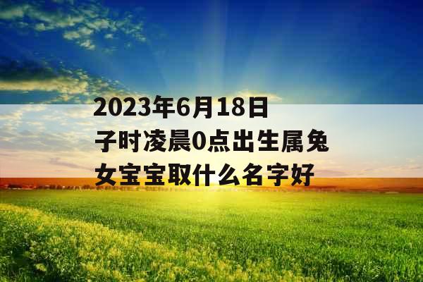 2023年6月18日子时凌晨0点出生属兔女宝宝取什么名字好