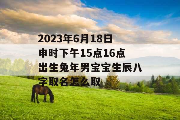 2023年6月18日申时下午15点16点出生兔年男宝宝生辰八字取名怎么取 2023年6月18日申时下午15点16点出生兔年男宝宝生辰八字取名怎么取