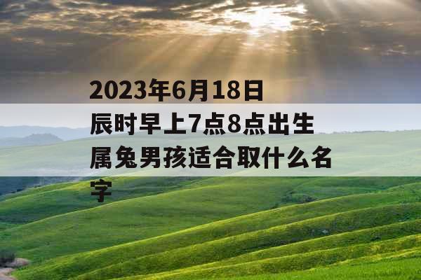 2023年6月18日辰时早上7点8点出生属兔男孩适合取什么名字 2023年6月18日辰时早上7点8点出生属兔男孩适合取什么名字