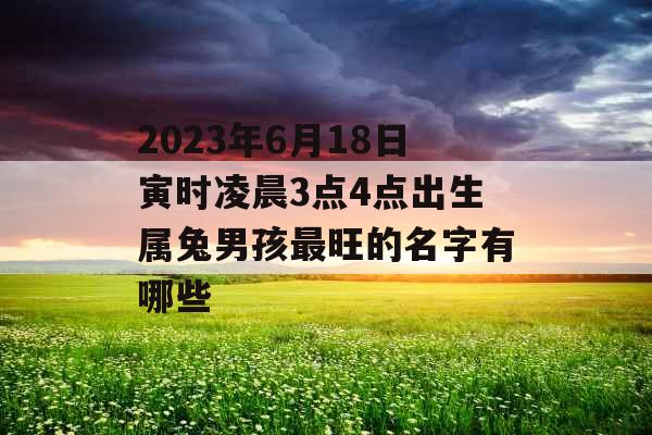 2023年6月18日寅时凌晨3点4点出生属兔男孩最旺的名字有哪些 2023年6月18日寅时凌晨3点4点出生属兔男孩最旺的名字有哪些